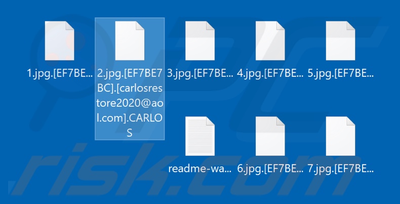 File crittografati da CARLOS ransomware (estensione .CARLOS)