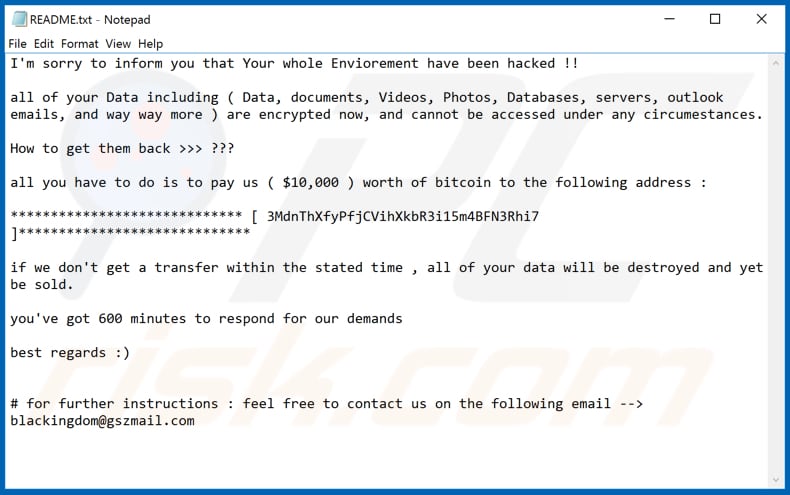 File di testo del ransomware DEMON (README.txt)