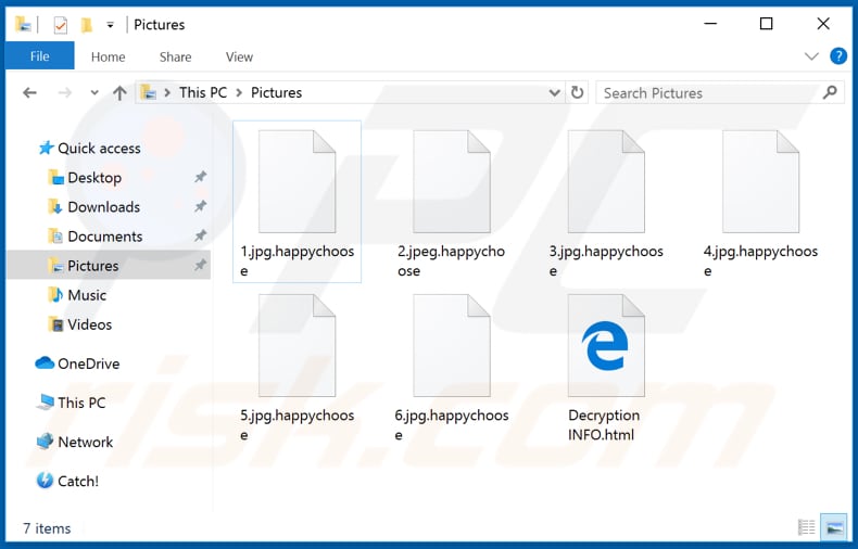 Files encrypted by Happychoose ransomware (.happychoose extension)