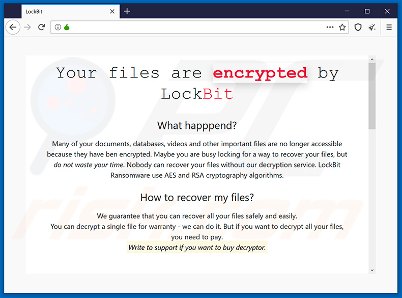 Updated LockBit ransomware Tor website