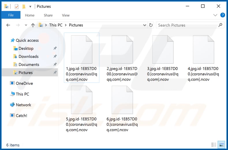 Files encrypted by Ncov ransomware (.ncov extension)