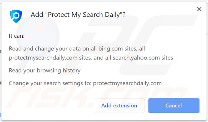 protect my search daily wants to access and modify various data