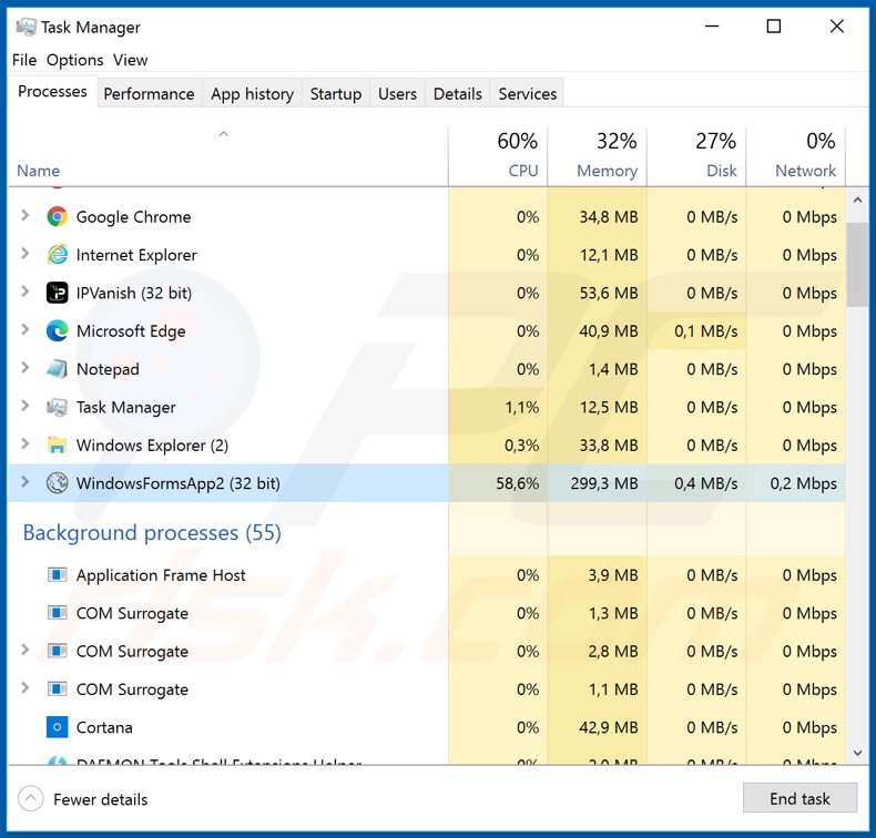 Corona-Virus-Map.com trojan process on task manager