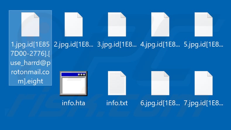 File crittografati da Eight ransomware (.eight)