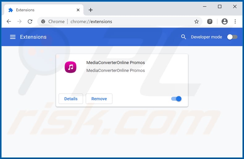 Removing MediaConverterOnline ads from Google Chrome step 2