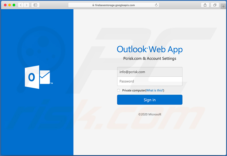Posta elettronica di phishing progettata per raccogliere account di Microsoft Outlook