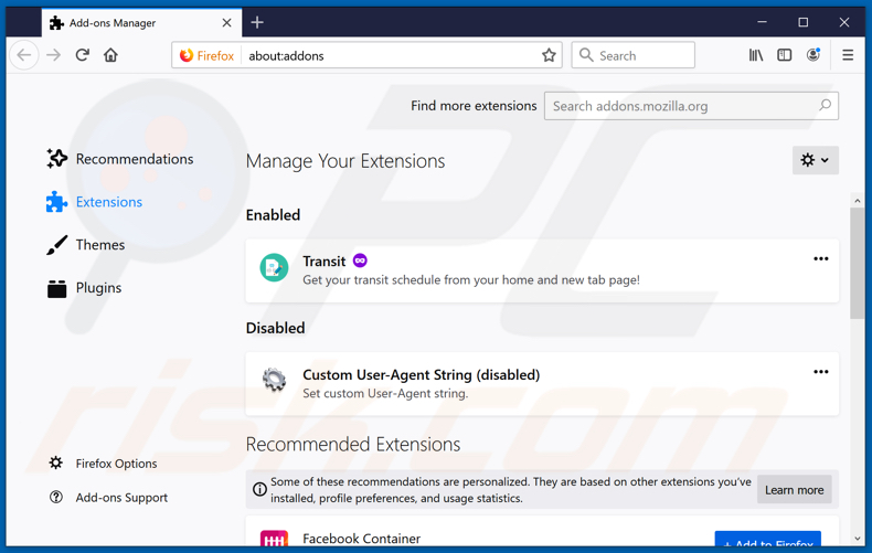 Removing unwanted Mozilla Firefox extensions