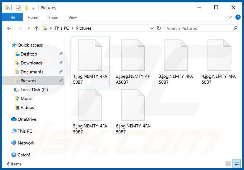 Files encrypted by NEMTY REVENUE 3.1 ransomware (NEMTY_[random_string] extension)