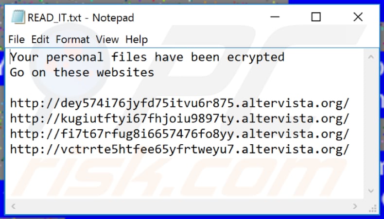 Rogue ransomware text file (READ_IT.txt)