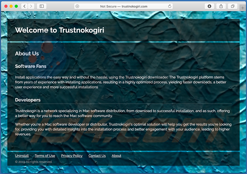 Sito web che promuove search.trustnokogiri.com