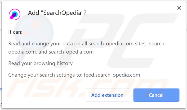 searchopedia browser hijacker asks for a permission to be installed