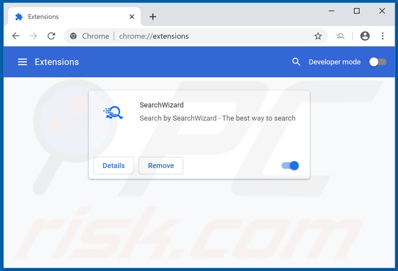 Removing feed.search-wizard.com related Google Chrome extensions