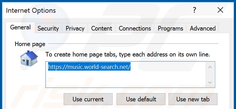 Removing world-search.net from Internet Explorer homepage