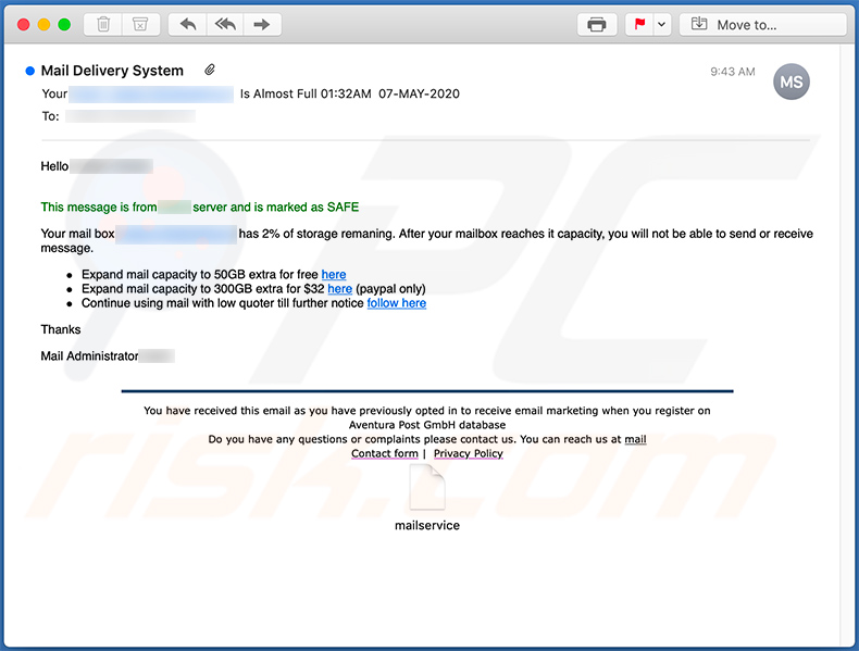 Phishing delle credenziali email aggiornano un'altra variante (2020-05-08)