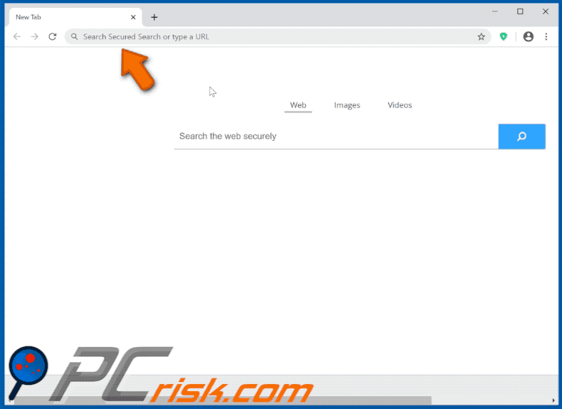 Aspetto del dirottatore del browser Secured Search (GIF)