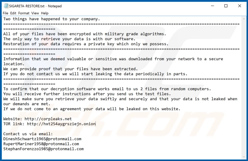 SIGARETA decrypt instructions (SIGARETA-RESTORE.txt)