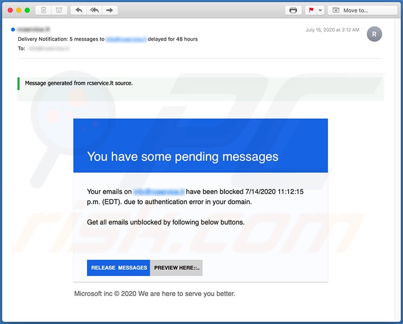 Email credenziali phishing spam mail (2020-07-17)