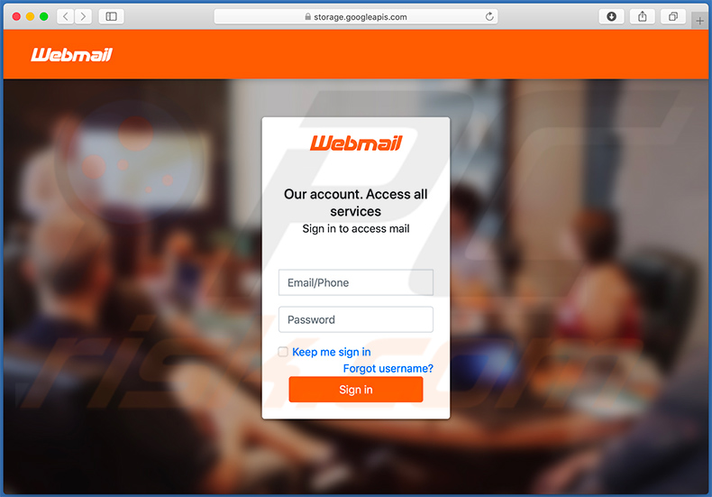 Sito di accesso Webmail falso promosso tramite e-mail di spam