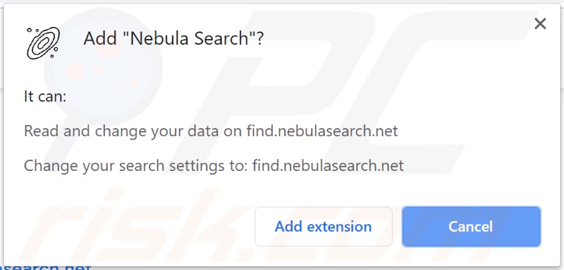 Il dirottatore del browser Nebula Search chiede le autorizzazioni