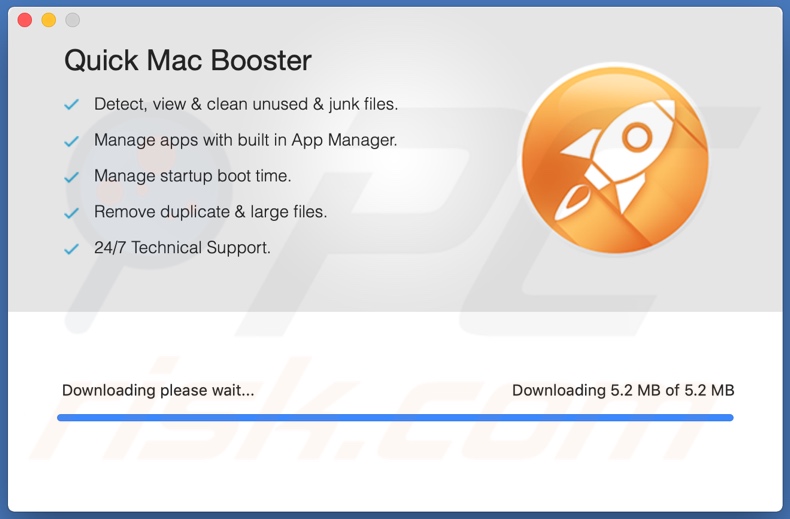 Installation setup of Quick Mac Booster PUA