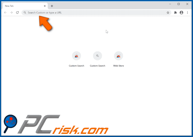 Custom Search browser hijacker appearance GIF