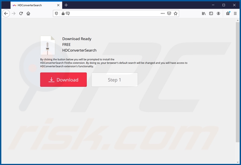 Website used to promote HDConverterSearch browser hijacker (Firefox)