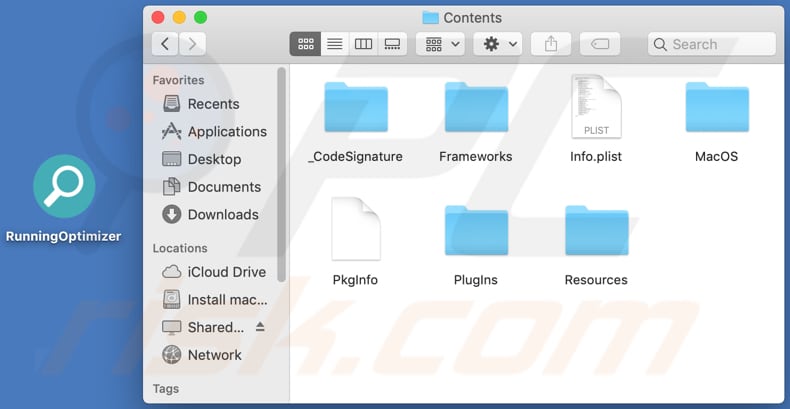 runningoptimizer adware contents folder