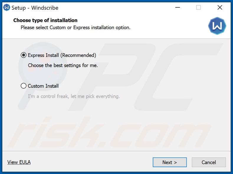 Screenshot del programma di installazione ingannevole utilizzato per proliferare BLADABINDI