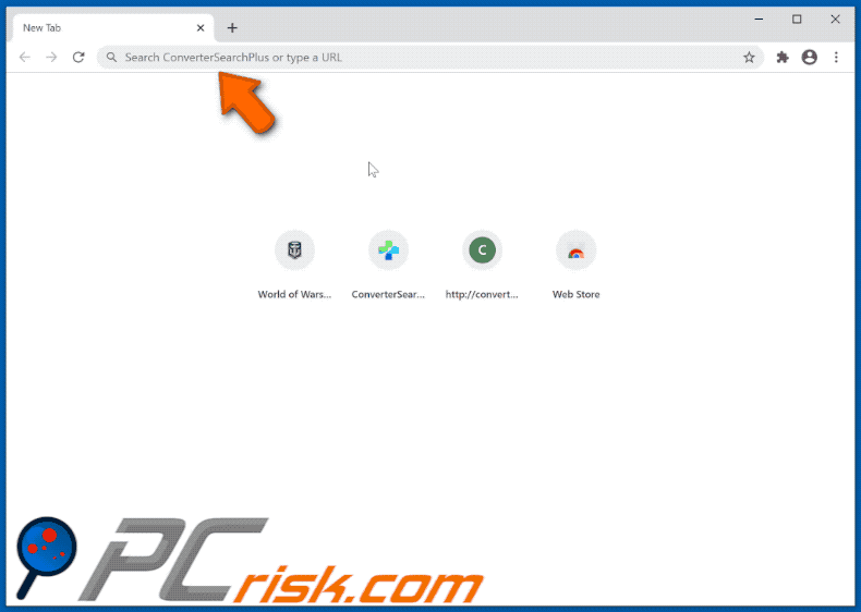 ConverterSearchPlus browser hijacker appearance GIF