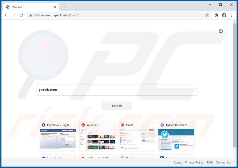 quicknewtab.com browser hijacker