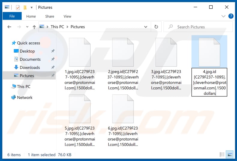 Files encrypted by 1500dollars ransomware (.1500dollars extension)