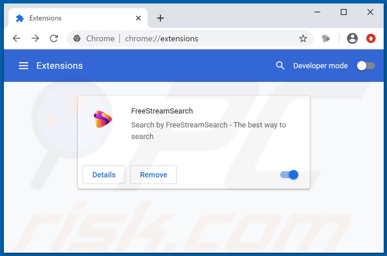 Removing freestreamsearch.com related Google Chrome extensions