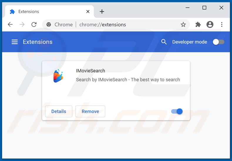 Removing imoviesearch.com related Google Chrome extensions