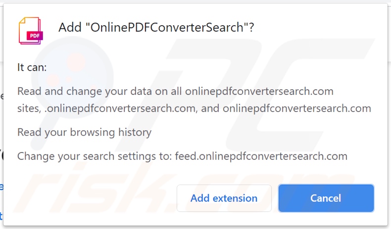 OnlinePDFConverterSearch dirottatore del browser che richiede le autorizzazioni