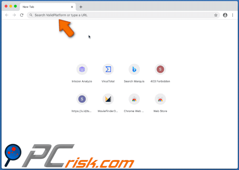 search.validplatform.com browser hijacker on a Mac computer