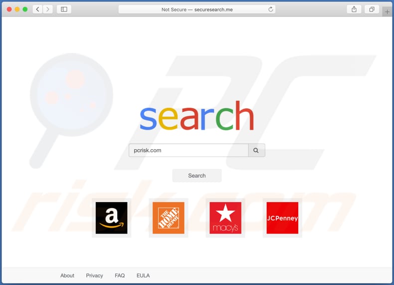 securesearch.me browser hijacker on a Mac computer