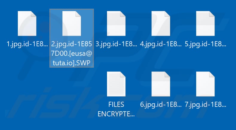 Files encrypted by SWP ransomware (.SWP extension)