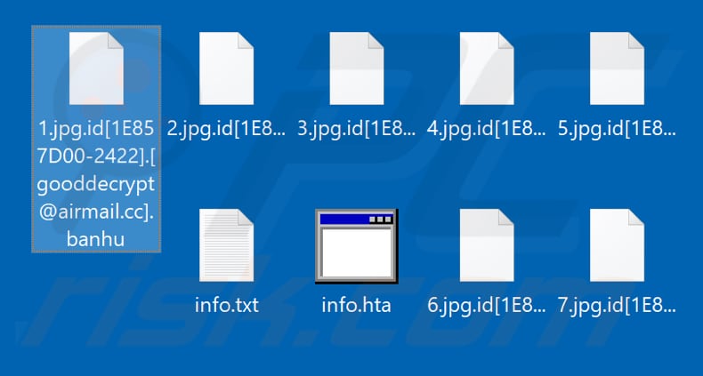 Screenshot dei file criptati da Banhu