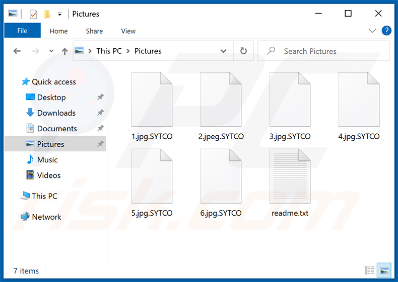 Screenshot dei file crittografati da questa variante di ransomware CONTI (estensione 