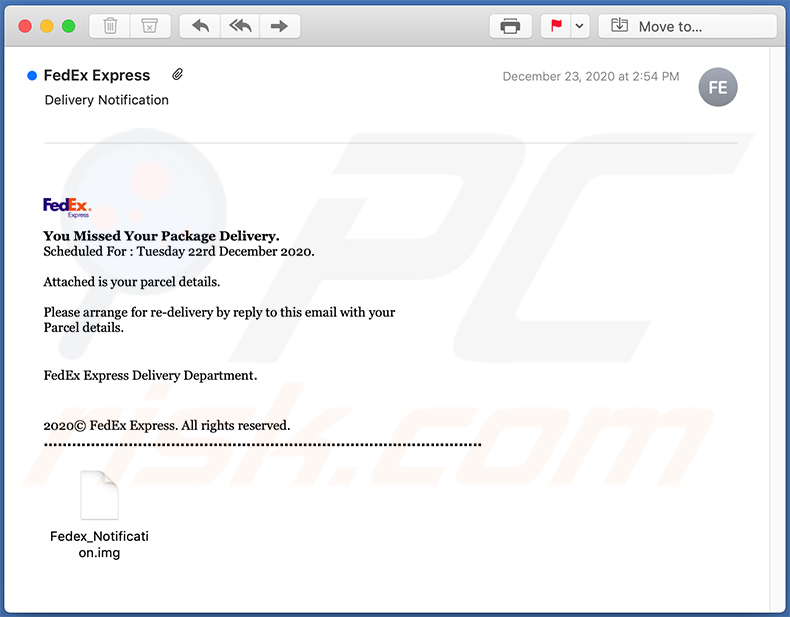 Un'altra variante dell'email di spam a tema FedEx Express utilizzata per diffondere il malware LokiBot