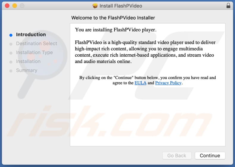 Programma di installazione ingannevole utilizzato per promuovere l'adware FlashPVideo