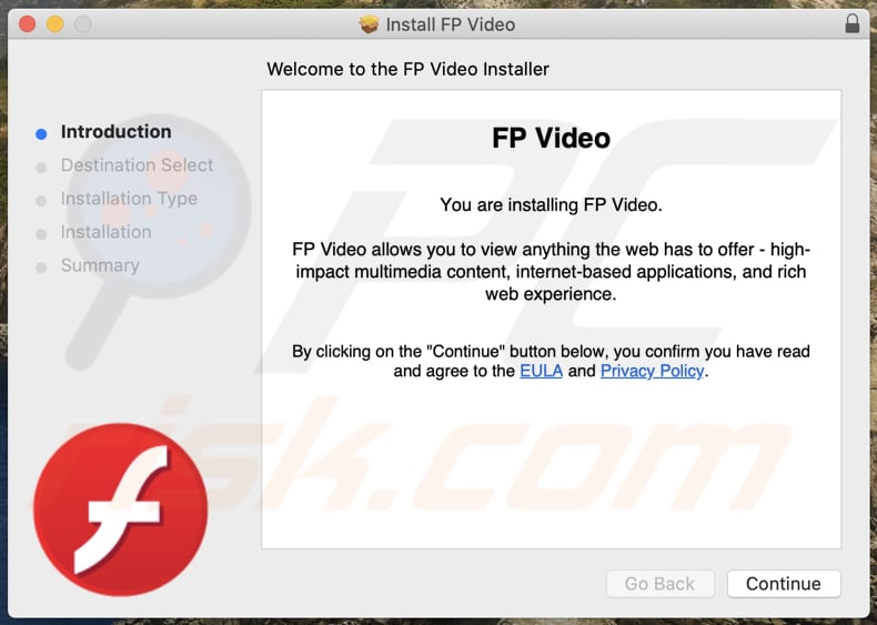 Programma di installazione ingannevole utilizzato per promuovere l'adware FPVideo
