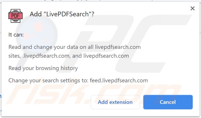 notifica del dirottatore del browser livepdfsearch
