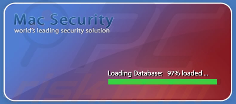 Screenshot di Mac Security che carica il suo falso database