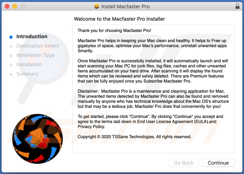 Configurazione dell'installazione di Macfaster Pro