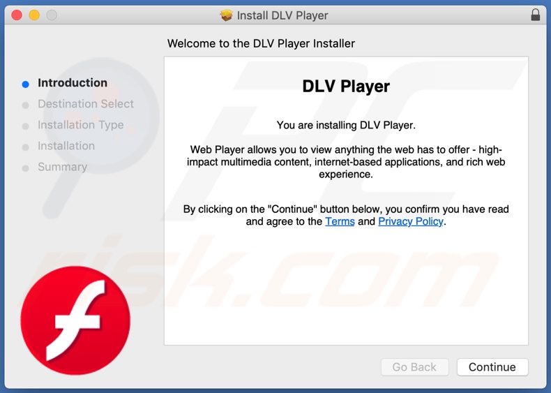 Configurazione dell'installazione dell'adware DLVPlayer che promuove HelperService