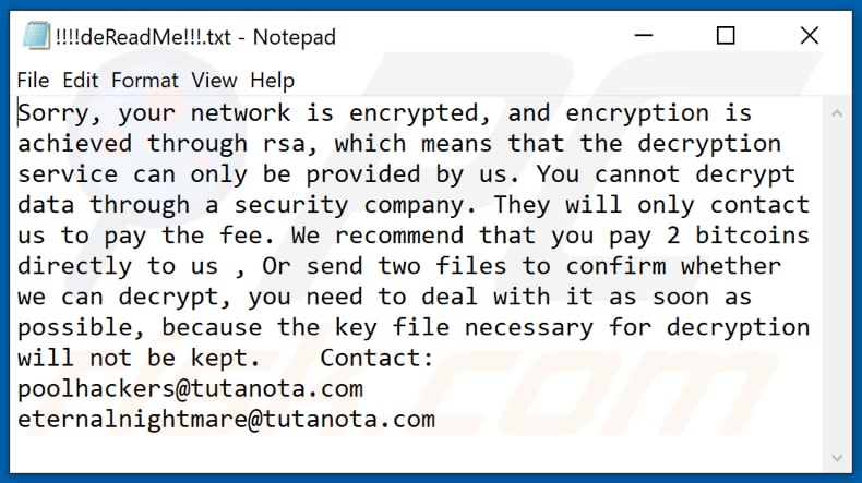 cring ransomware nota di riscatto seconda variante (!!!! deReadMe !!!. txt)