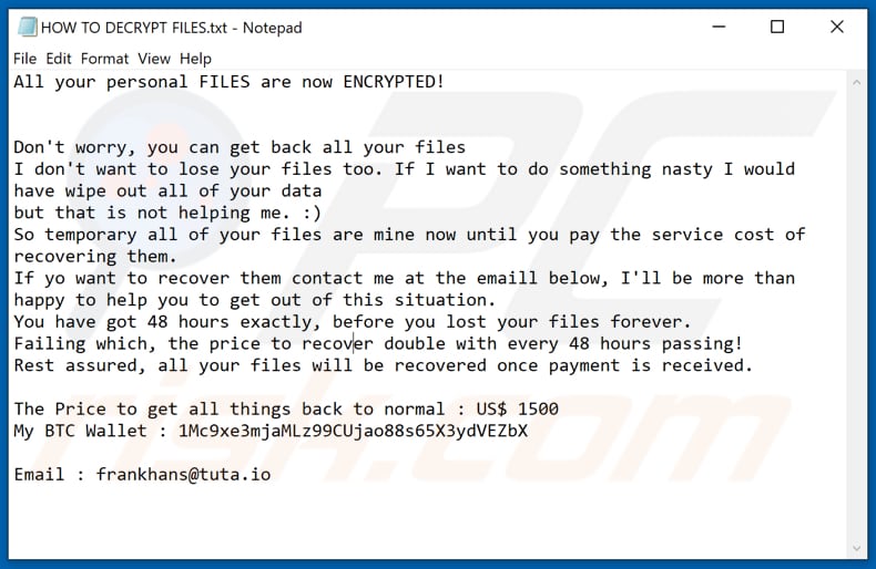 File di testo di Locks ransomware (HOW TO DECRYPT FILES.txt)