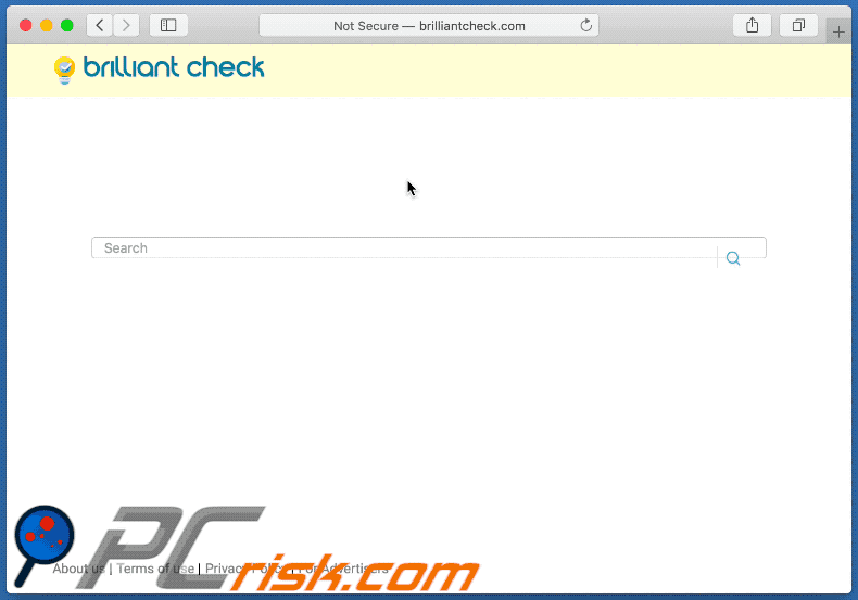 Brilliant Check browser hijacker aspetto (GIF)
