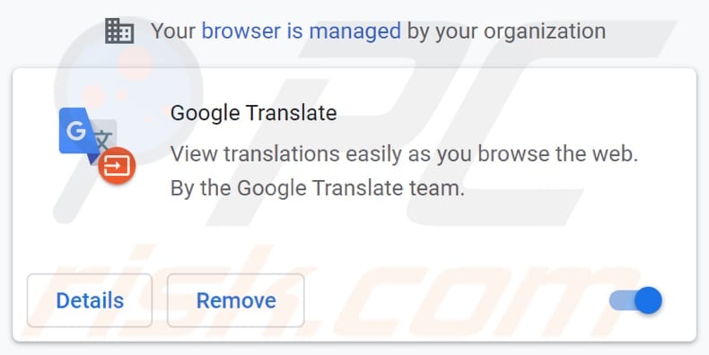 Estensione falsa di Google Translate installata su Chrome